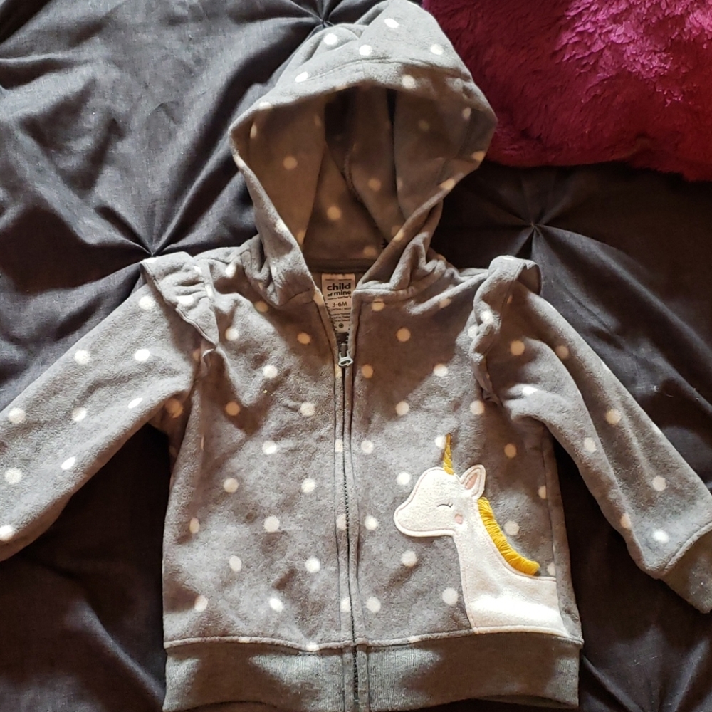 NWOT 3-6 month unicorn hoodie